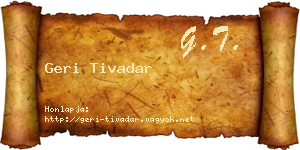 Geri Tivadar névjegykártya